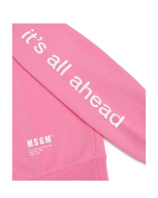 MSGM Pink Logo Hooded Sweater