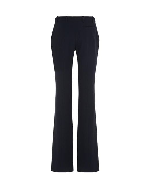 McQueen Blue Crepe Flared Pants