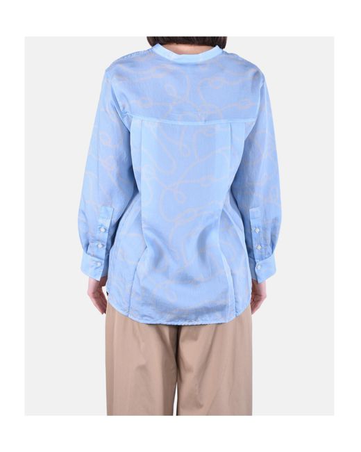 Woolrich Blue Long-Sleeved Fluid Shirt