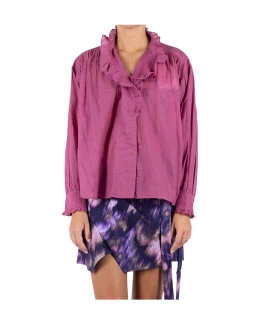 Isabel Marant Purple Ruffled Blouse
