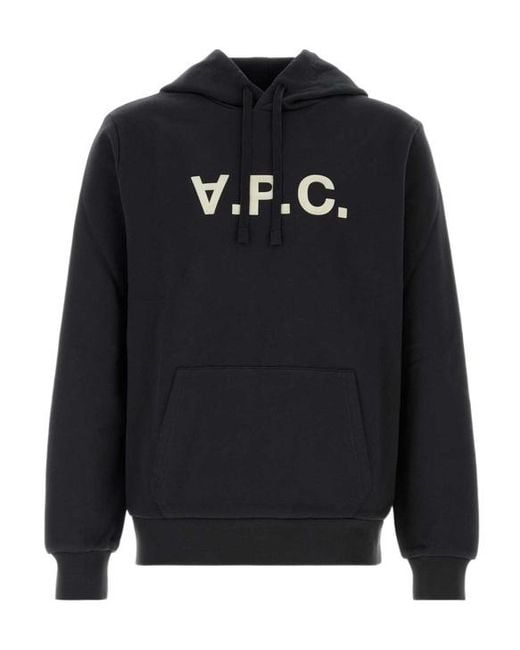 A.P.C. Blue Logo-Detailed Hoodie for men