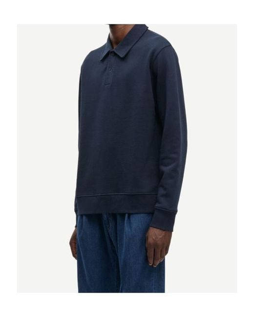 Samsøe & Samsøe Blue Samarcel Jersey Polo Shirt for men