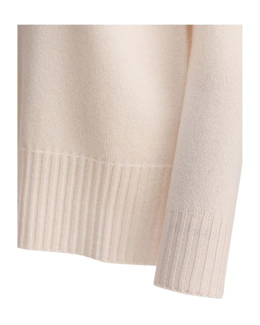Kangra Cashmere White High-Neck Cashmere Sweater