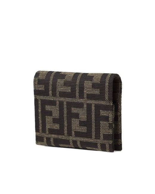Fendi Black Ff Jacquard Card Case