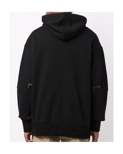 Givenchy Black Oversized Drawstring Hoodie for men