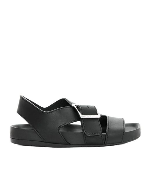 Loewe Black Buckle-Strap Flat Sandals