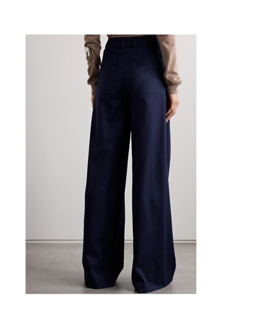 Altuzarra Blue Pleated Wool Blend Wide-Leg Pants