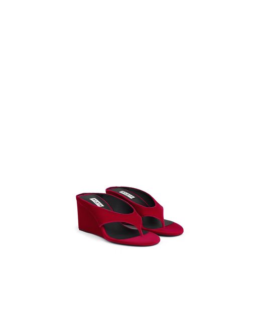 Alaïa Red Wedge Flip-Flops