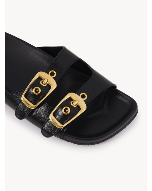 Chloé Black Chloé Polly Slip-On Sandals