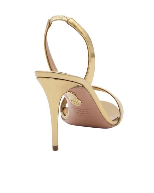 Aquazzura Metallic So Nude Almond Open Toe Sandals