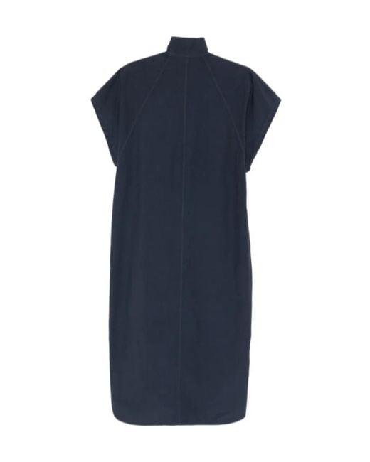 Barena Blue Button-Fastening Dress