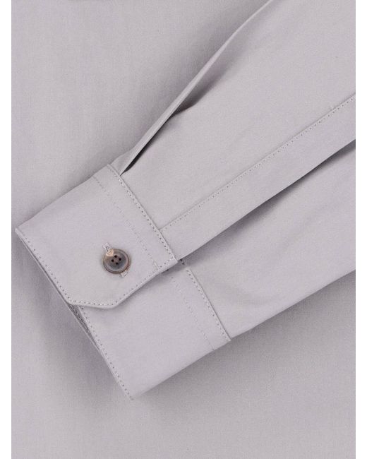 Rick Owens Gray Collared Long-Sleeved Shirt for men