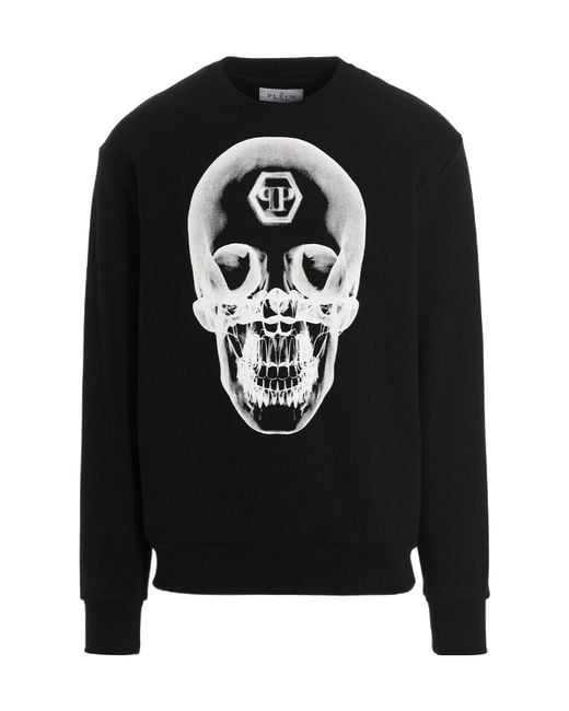 Philipp Plein Black Logo Pullover Sweater for men