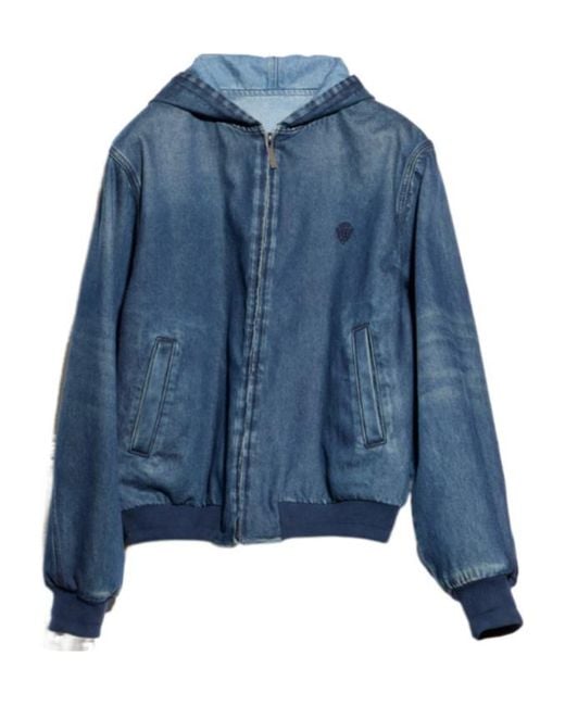 Gucci Blue Reversible Cotton Denim Zip Jacket for men