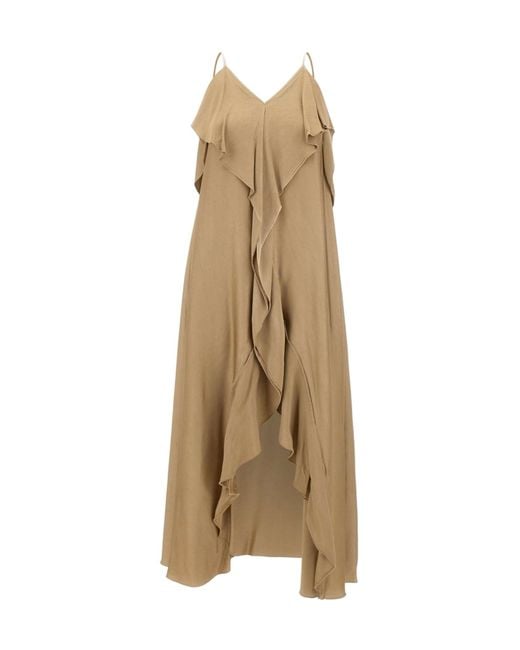 Kaos Natural Ruffle-Detail V-Neck Dress