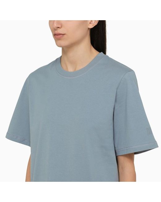 By Malene Birger Blue T-Shirt With Round Neck And Short Sleeves