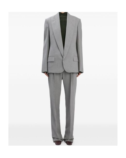 Victoria Beckham Gray Sculptural Sleeve Jacket