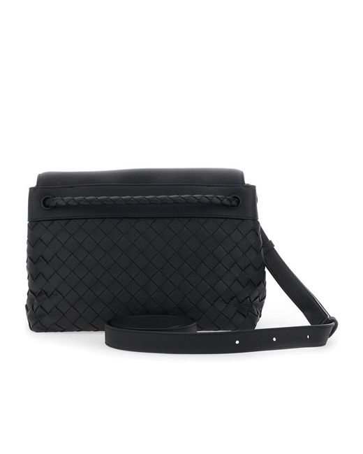 Bottega Veneta Black Leather Small Andiamo Crossbody Bag for men