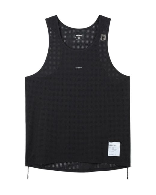 Satisfy Black Sleeveless Breathable Vest for men