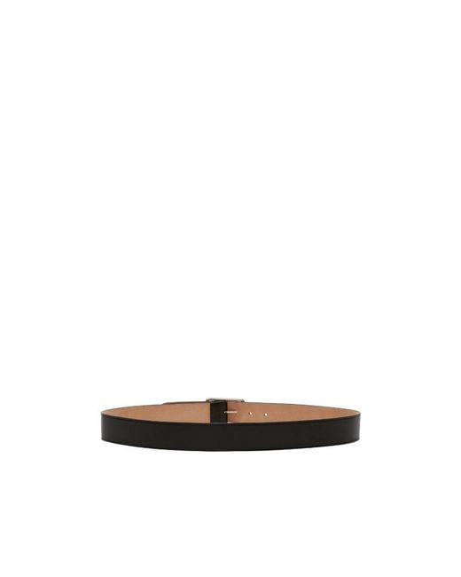 McQueen White Logo Engraved Belt for men