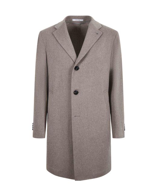 Tagliatore Gray Colorado Single-Breasted Coat for men