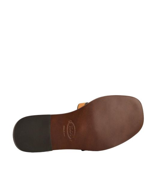 Tod's Brown Chain Open-Toe Sandals