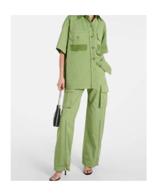 Stella McCartney Green Mid-Rise Cotton Cargo Pants