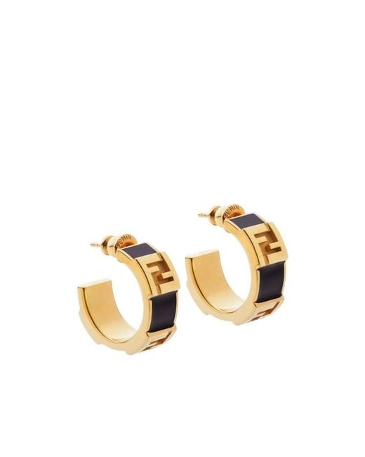 Fendi Metallic Colored And Metal Earrings