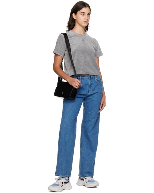Wooyoungmi Blue Embossed Patch Denim Trousers