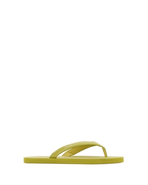 Prada Yellow Debossed-Logo Flip Flops for men