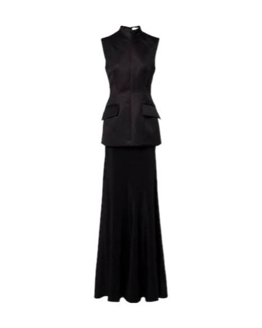 Sportmax Black Cilen Cotton-Blend Gown