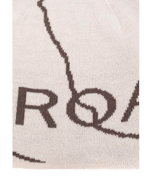 Roa White Logo-Detailed Ribbed Beanie for men