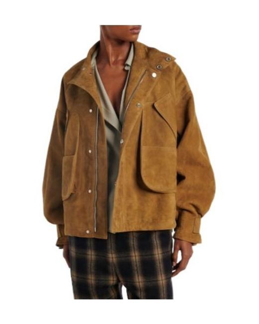 The Attico Brown Soft Suede Flight Jacket