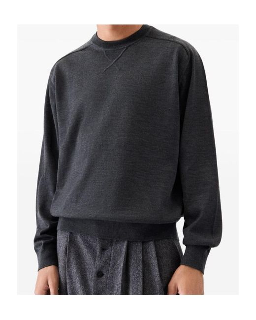 Jacquemus Blue Logo Embroidered Long Sleeved Sweater for men