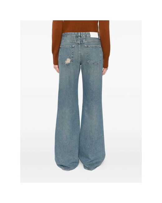 Closed Blue Distressed-Detail Jeans