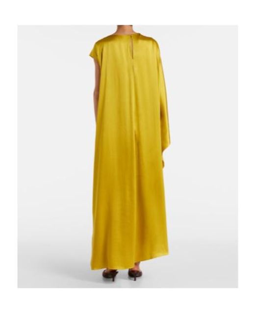 Roksanda Yellow Hiba Caped Silk Gown