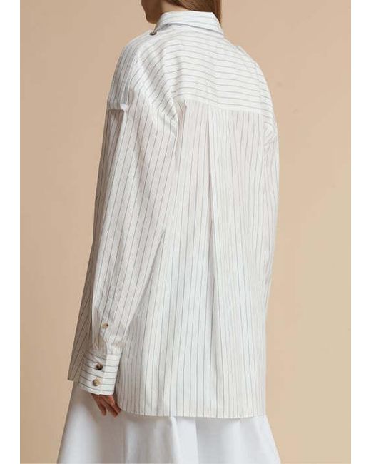 Khaite White The Tamal Striped Button-Up Shirt