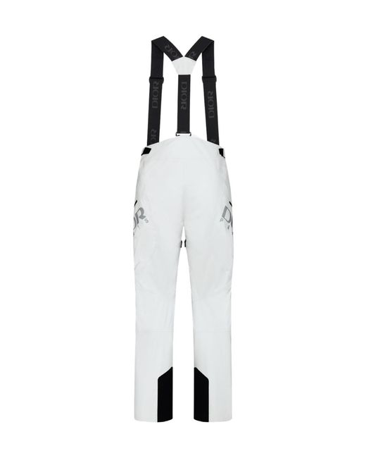 Dior White And Descente Ski Pants With Suspenders for men
