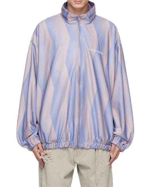 Acne Purple Abstract-Print Track Jacket for men