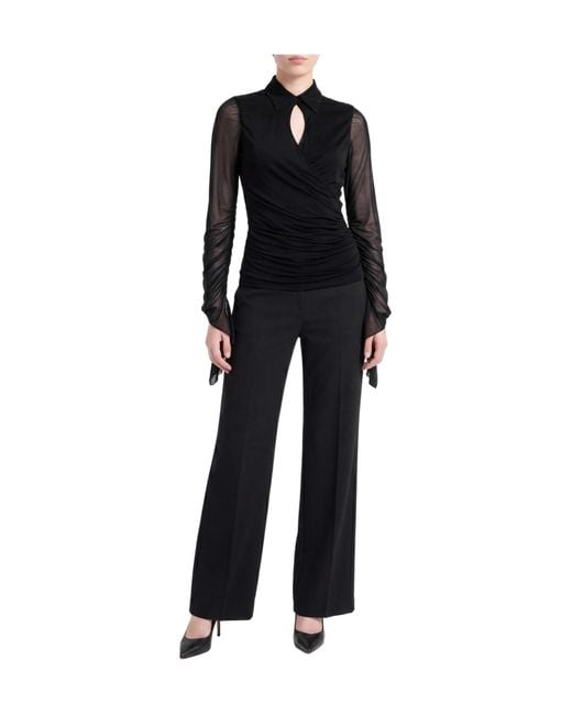 Max Mara Black Solid-Color Long-Sleeve Shirt