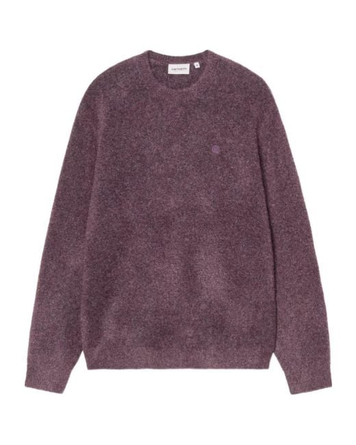 Carhartt Purple Curtis Crewneck Knitted Jumper for men