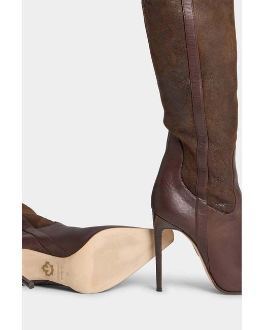 DSquared² Brown Over-The-Knee Boots