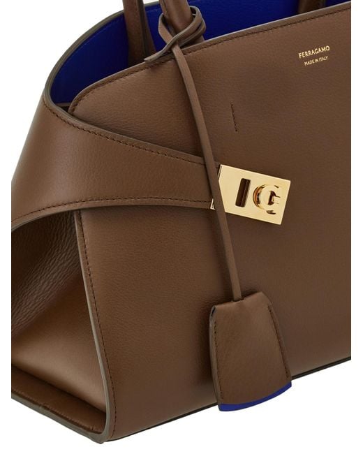 Ferragamo Brown Logo Buckle Shoulder Bag