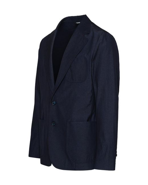 Dolce & Gabbana Blue Single-Breasted Tailored Blazer for men