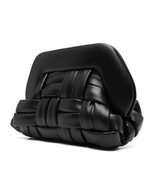THEMOIRÈ Black Tia Basket Weaved Clutch Bag