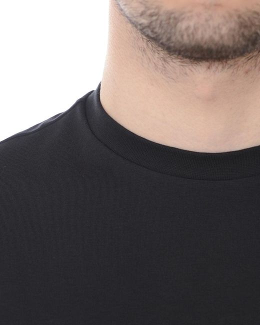 Emporio Armani Blue Short-Sleeved Logo-Mounted T-Shirt for men
