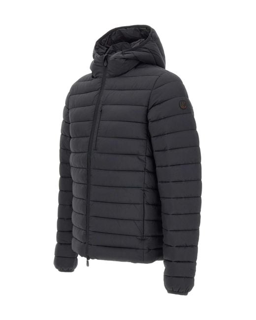 Save The Duck Gray Hooded Puffer Jacket for men