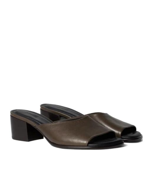 Lemaire Brown Block Heel Slip-On Sandals