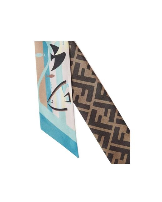Fendi White Wrappy Printed Scarf