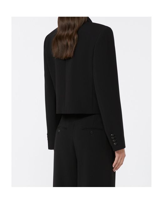 Max Mara Black Studio Double-Breasted Long-Sleeved Jacket
